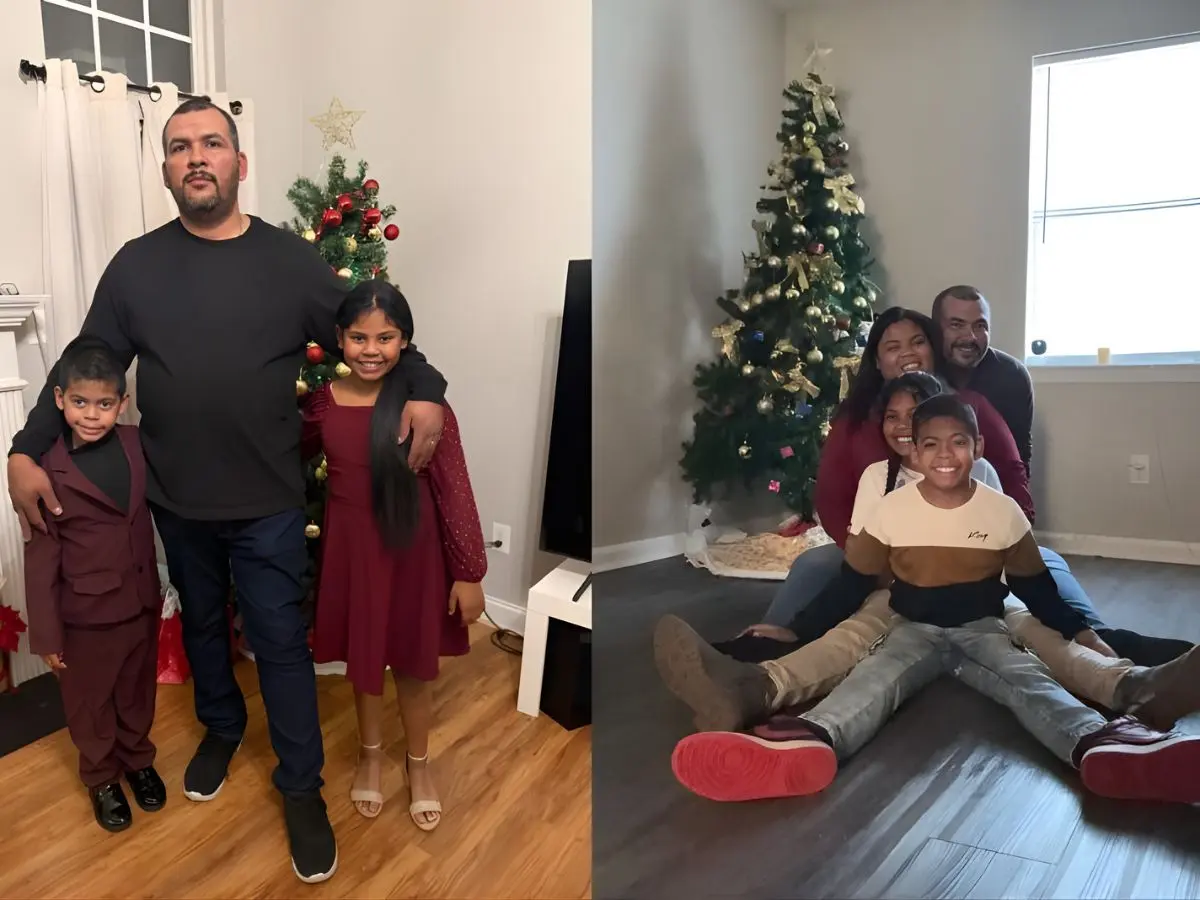 hondureño junto a sus hijos