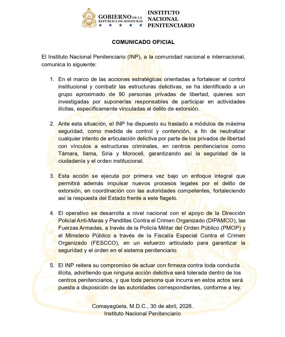 comunicado