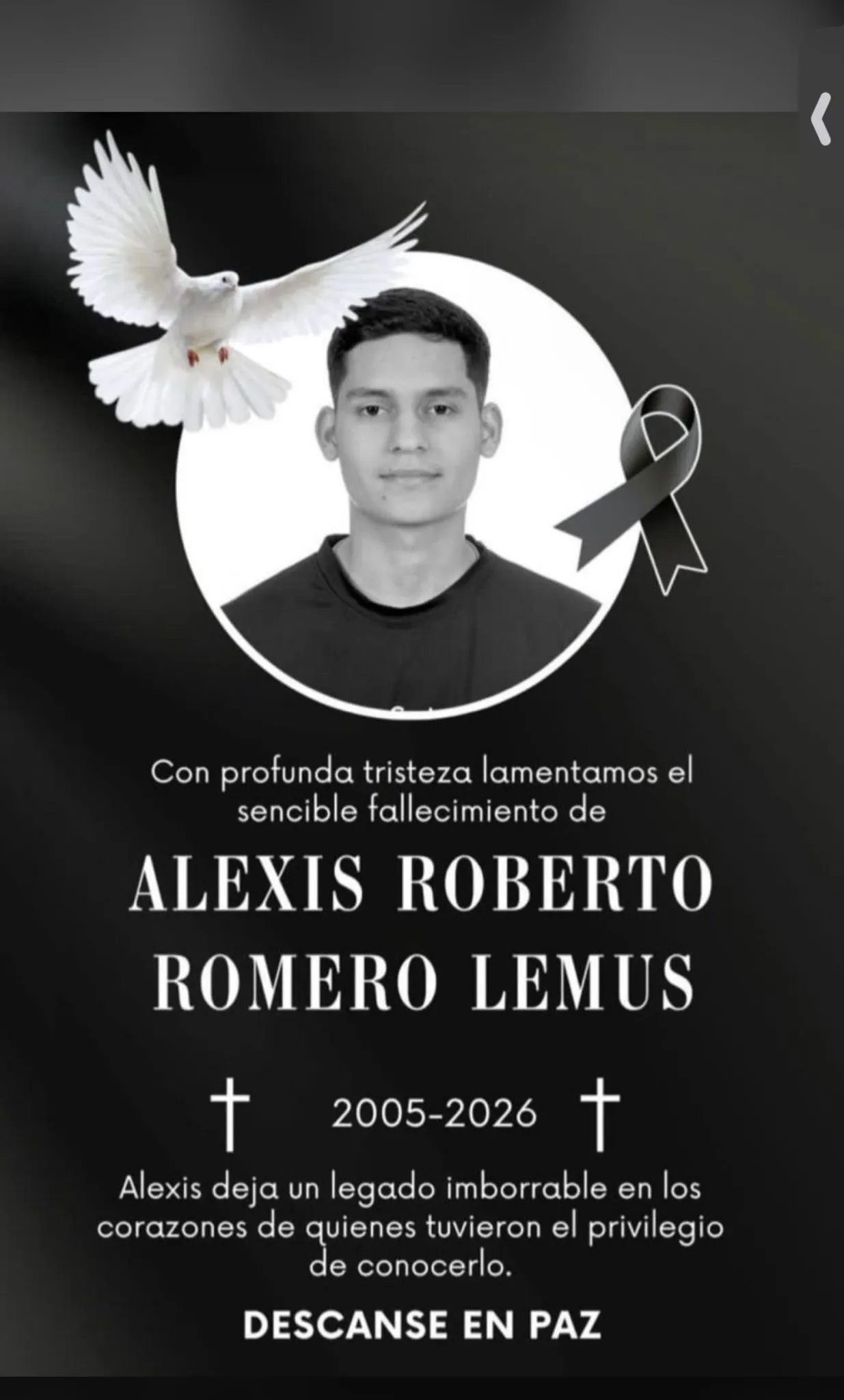 Uno de los jóvenes que murió.