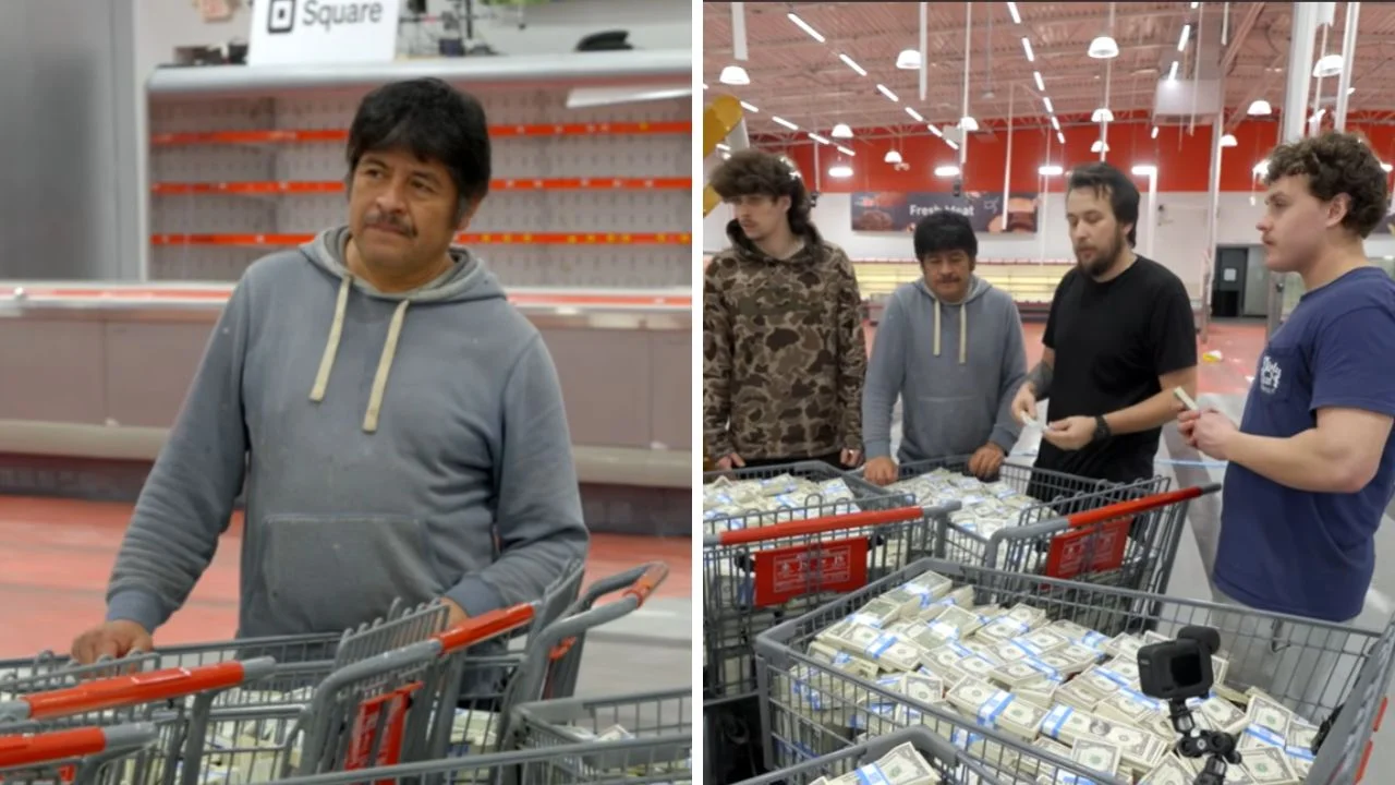 Fotos de JUan el participante del reto del supermercado de MrBeast