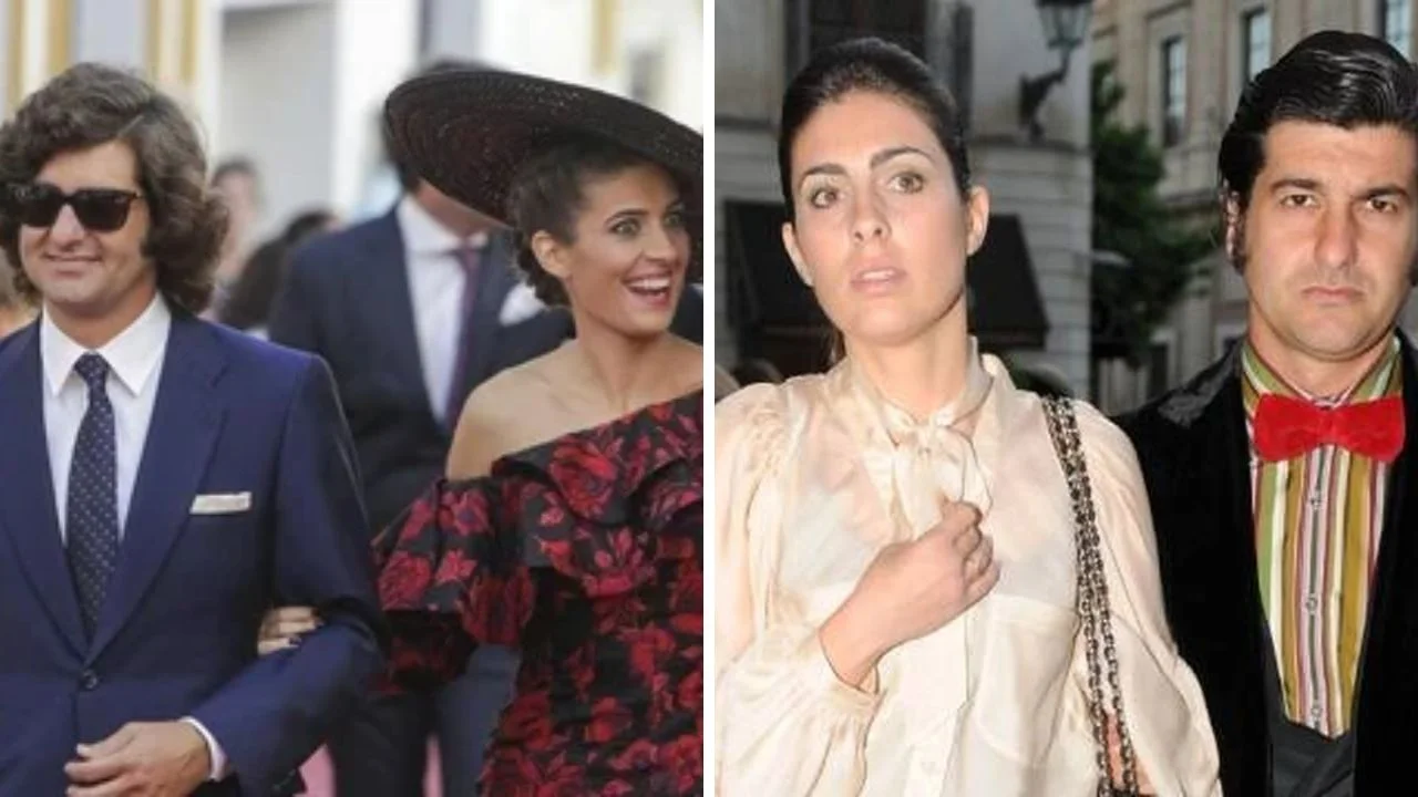 Collage de fotos de Morante de la Puebla con su esposa Elisabeth Garrido 