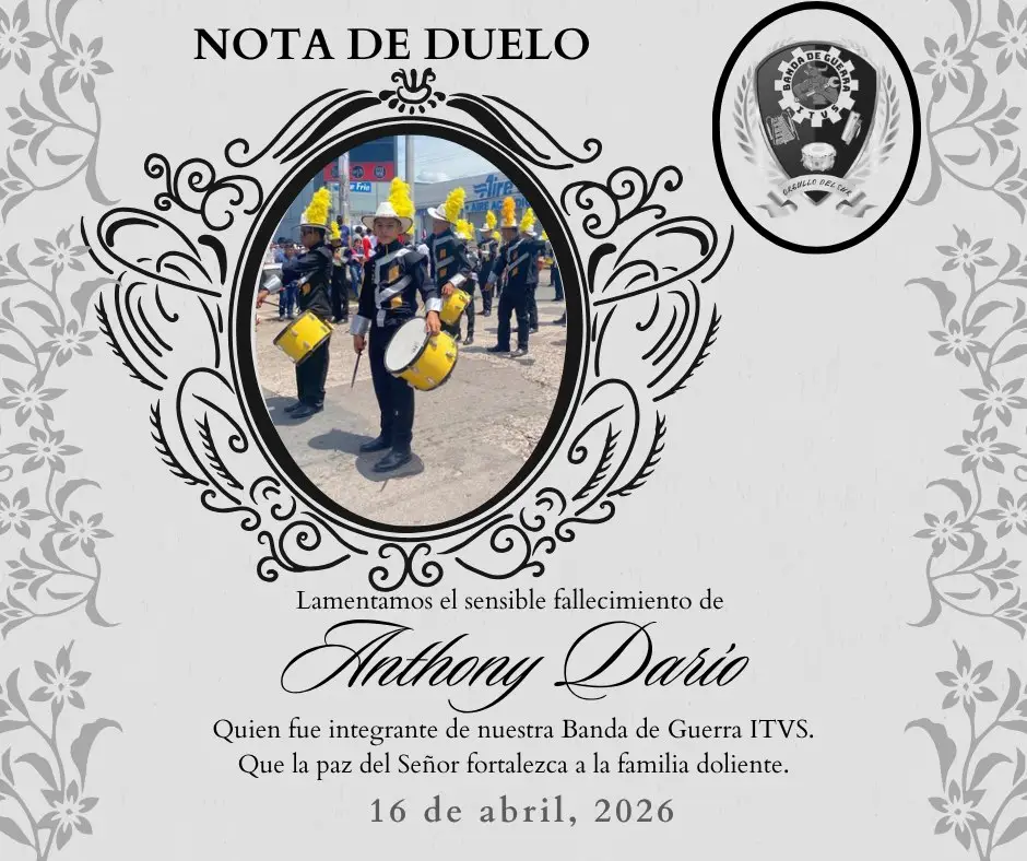 Nota de duelo por el menor que muere por esquivar bache en Choluteca 