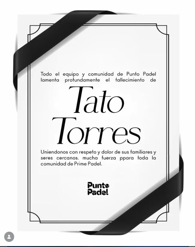 Punto Pádel Honduras expresó sus condolencias tras la muerte del joven deportista argentino. 