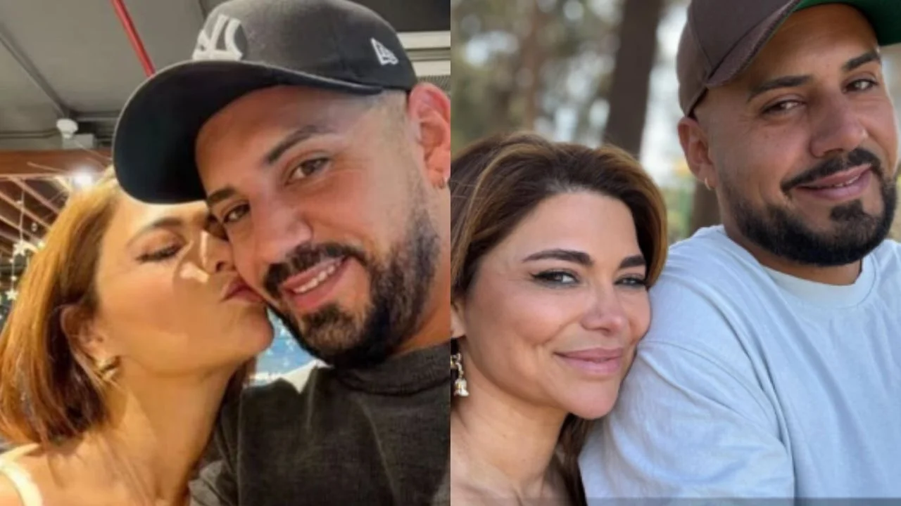 Antonella Ríos y su pareja Patricio.