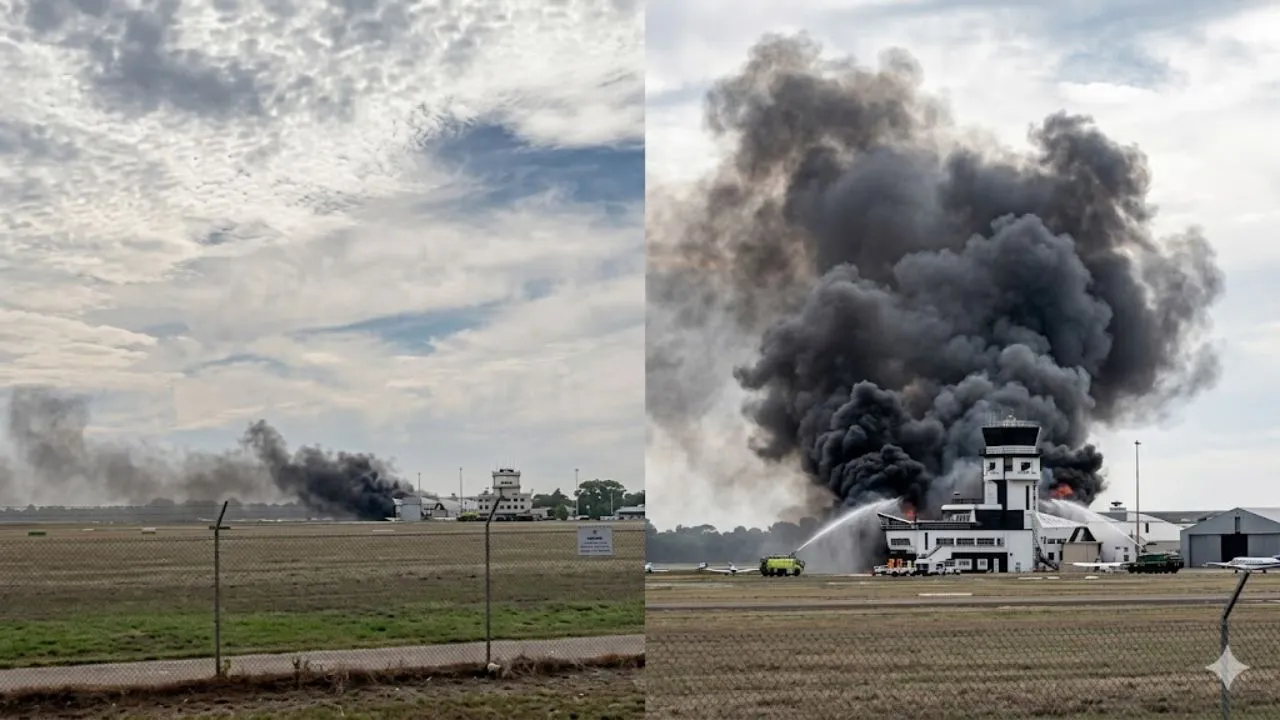 Imagen de Video: Avioneta se estrella al despegar, se incendia y deja dos muertos
