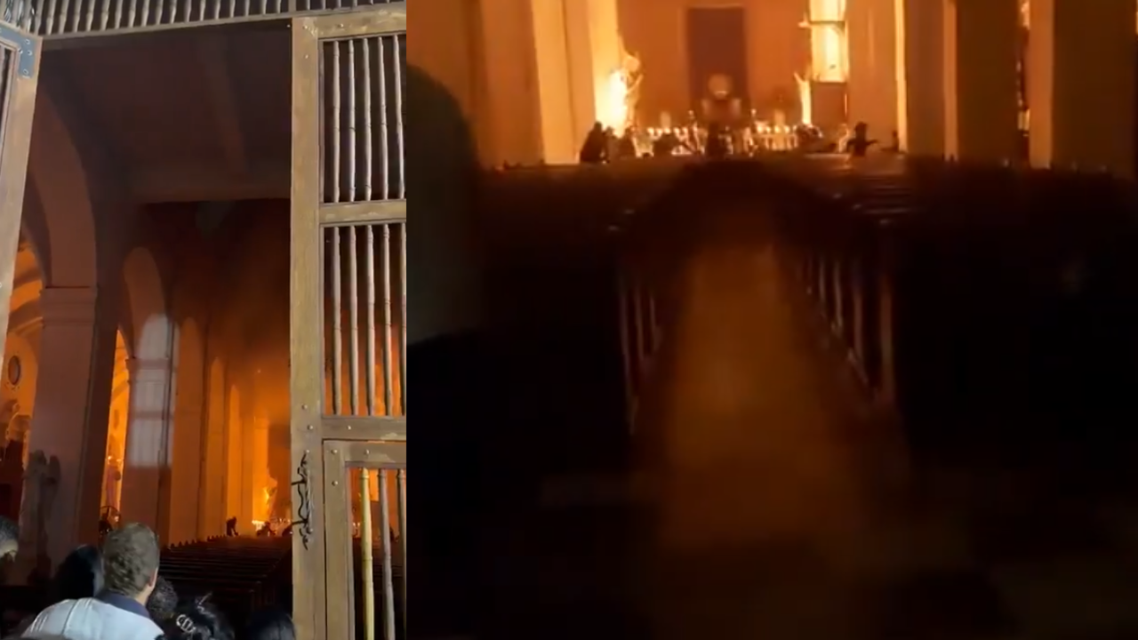 Imagen de VIDEO: Catedral se incendia por exceso de veladoras durante Semana Santa