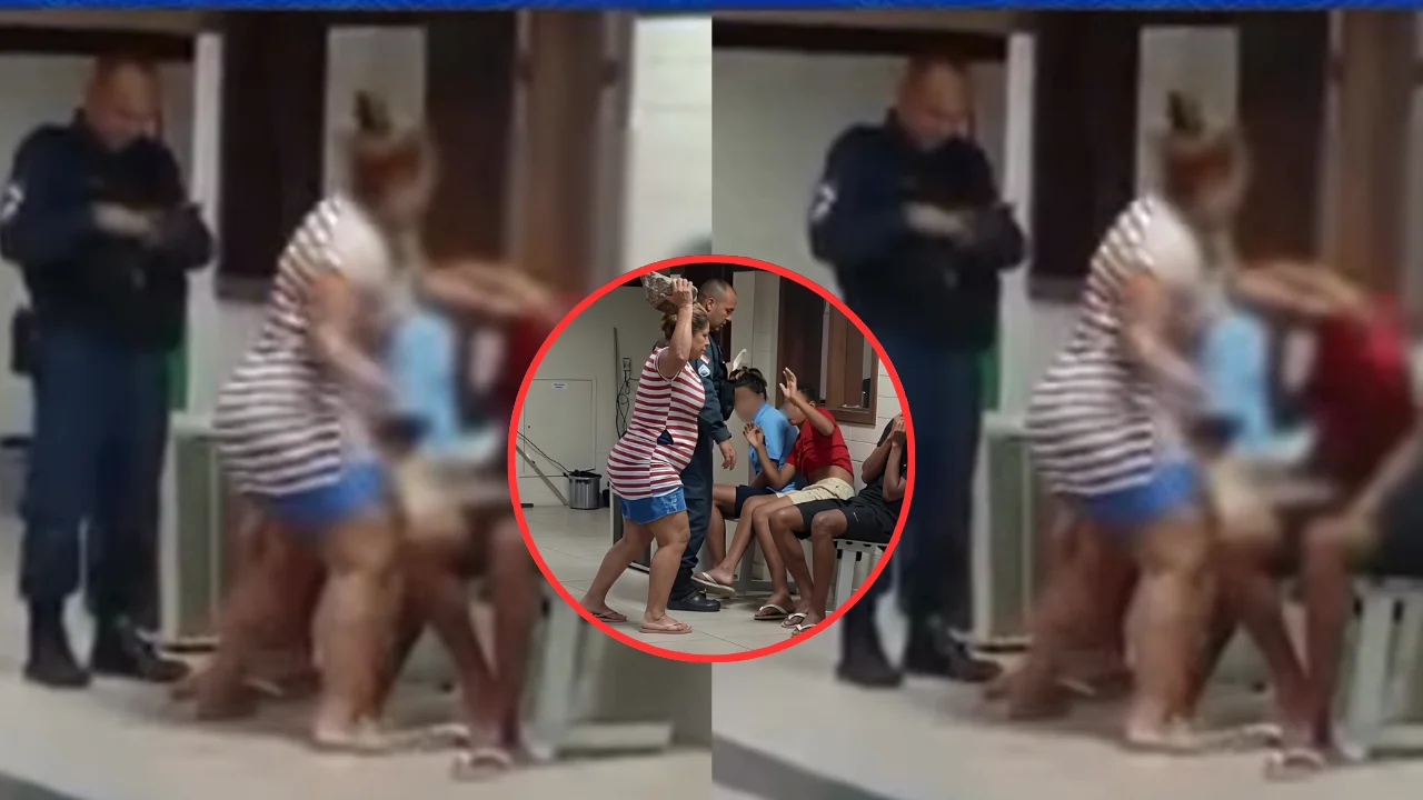 Imagen de VIDEO|¡El poder de la chancla! Madre golpea a su hijo detenido por robar un carro