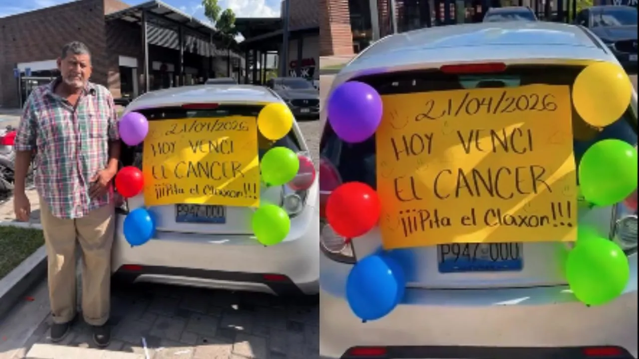 Imagen de 'Toca el claxon': Hombre venció el cáncer y lo celebró con paseo en su carro