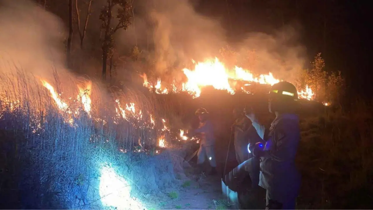 Imagen de Controlan incendio forestal que amenazaba viviendas en aldea de Santa Lucía