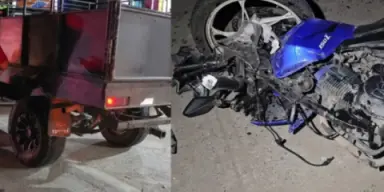 Imagen de IMÁGENES FUERTES: Motociclista grave tras colisionar con pick up en Copán