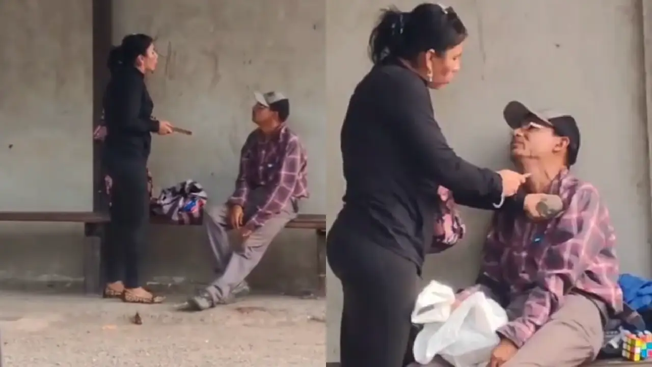 Imagen de VIDEO: Mujer golpea y corta con un cuchillo a su pareja en SPS