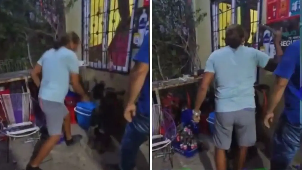 Imagen de VIDEO: 'Macanean' a hombre por quebrar vidrios de carros en Choluteca