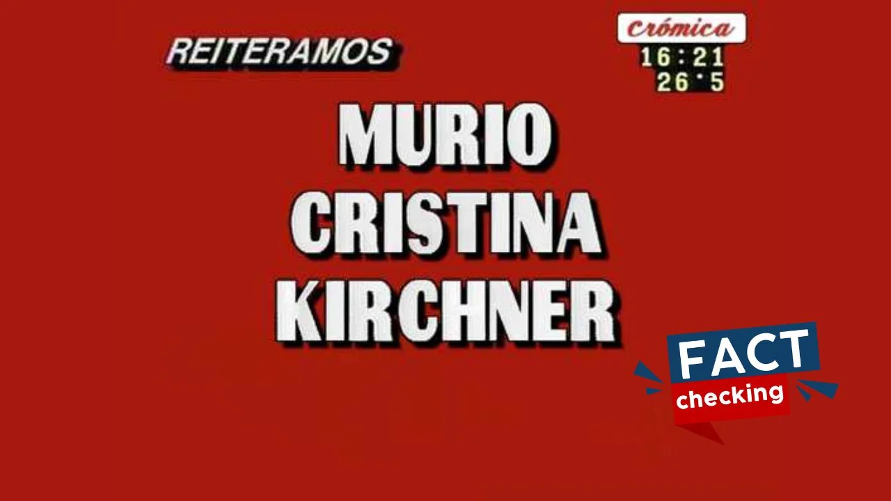 Anuncio sobre la supuesta muerte de Cristina Kirchner.
