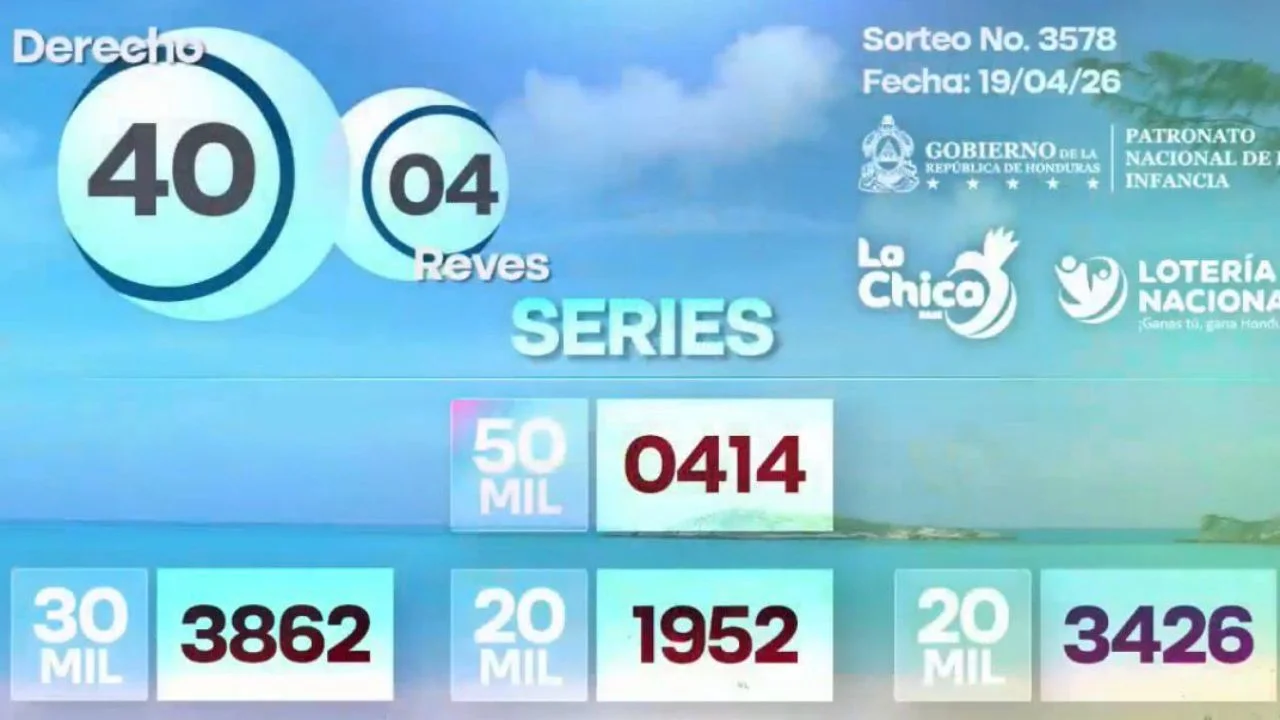 Foto del número ganador de la chica del domingo 19 de abril 