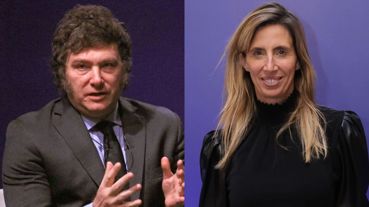 El presidente de Argentina, Javier Milei, y la periodista Luciana Geuna