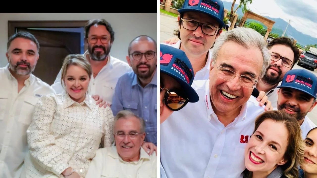 Foto de Rubén Rocha Moya y sus hijos 