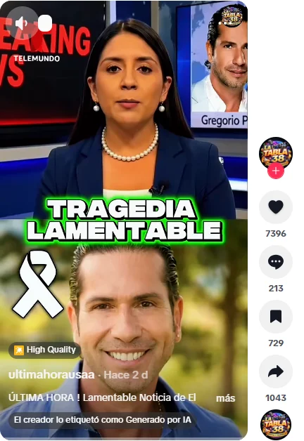 Video falso sobre la muerte de Gregorio Pernia 