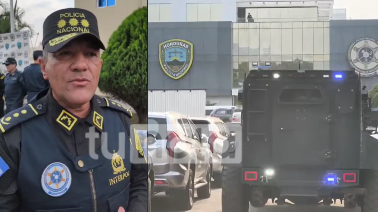 El subdirector de la Policía Nacional, Mario Molina Moncada, durante la confirmación oficial de la captura del detenido.