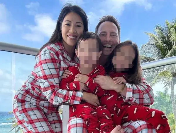 Foto del empresario su esposa e hijos, a quienes mató 