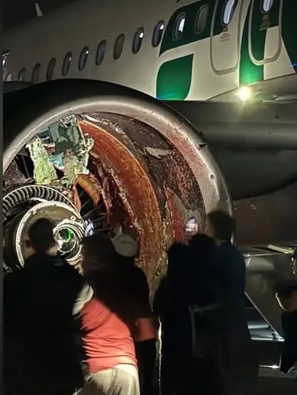 Así quedó el avión luego de arrollar a un hombre 