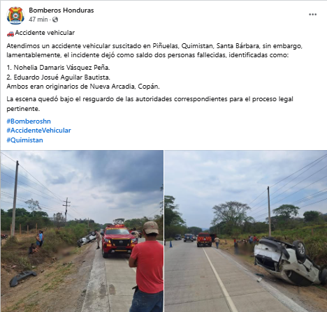 informe de los Bomberos tras accidente en Santa Bárbara 