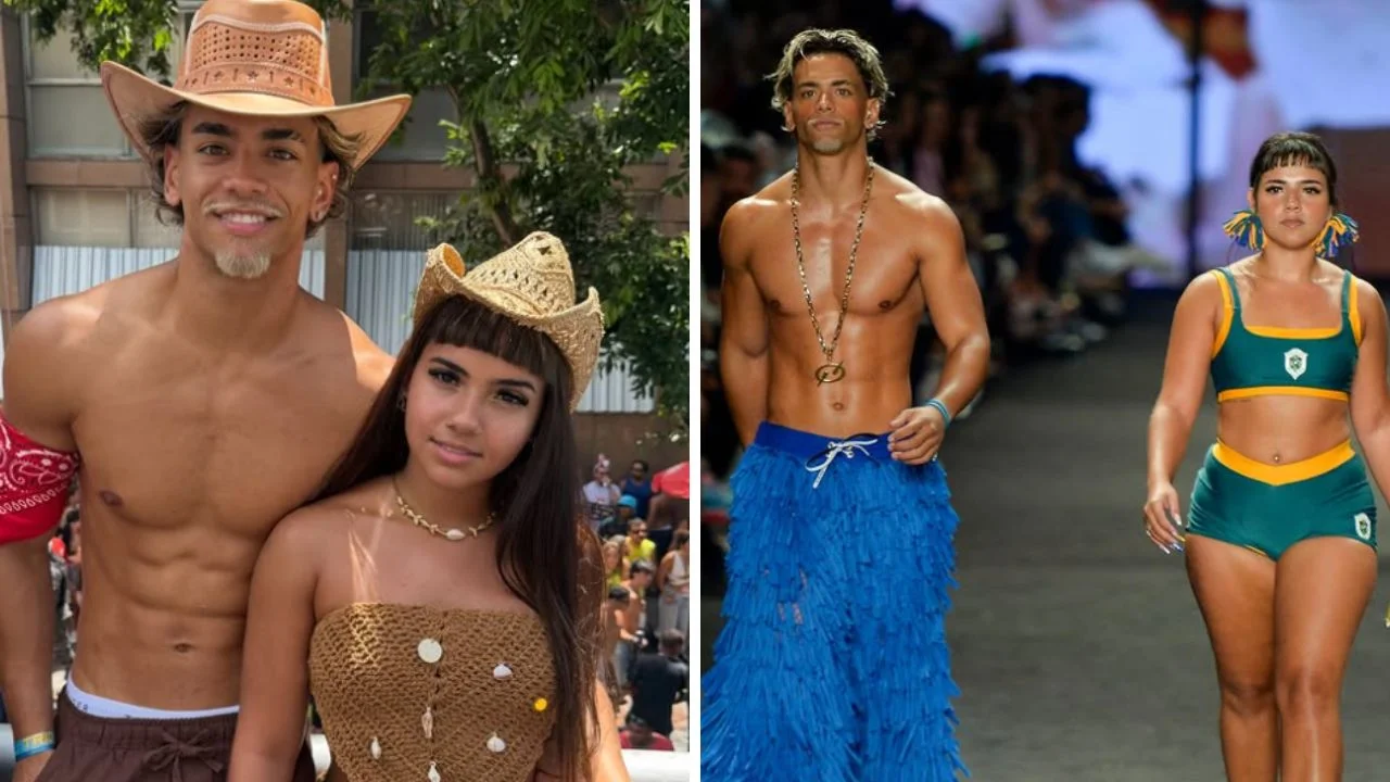 Collage de fotos del la pareja Arthur Lima y Alencarzã