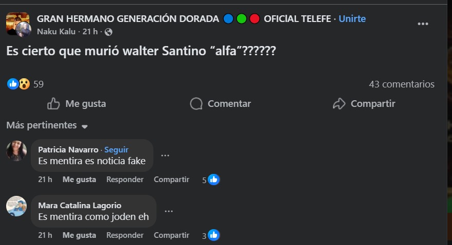 Murió Walter Santiago "Alfa "de Gran Hermano