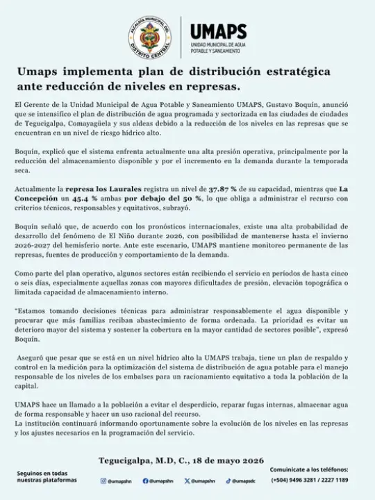 escasez de agua en la capital