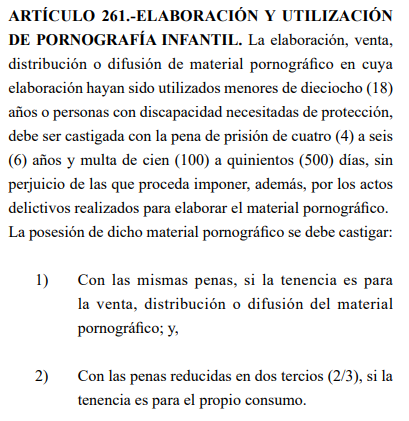 Código Penal de Honduras sobre elaboración y utilización de pornografía infantil