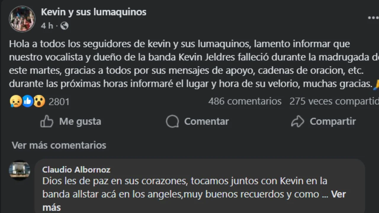 De qué murió Kevin Stanley, vocalista 