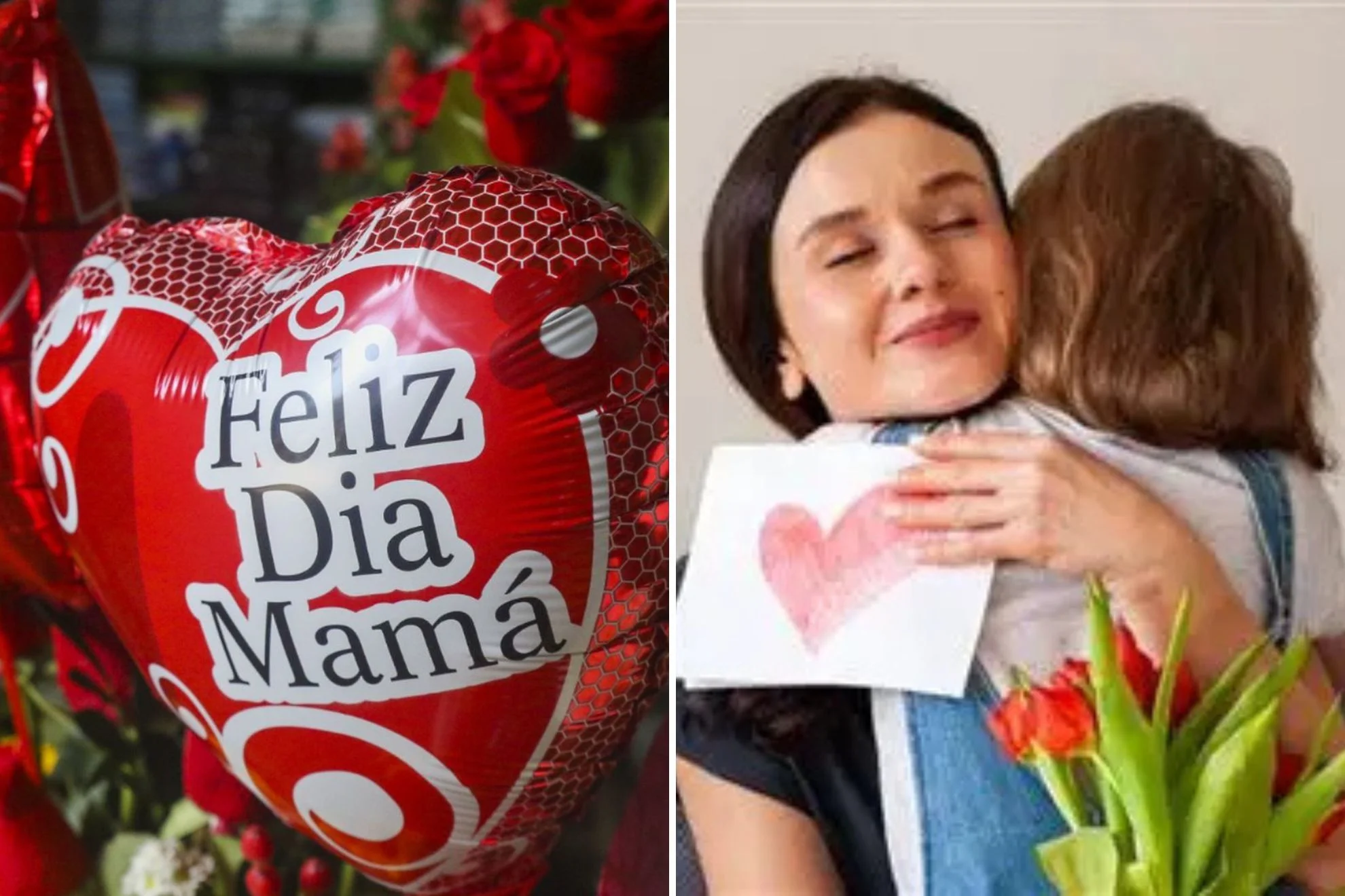 Madre abrazando a su hija en un gesto de amor y unión familiar durante el Día de la Madre. 