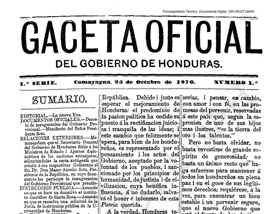 Imagen de lo que fue la Gaceta Oficial del Gobierno