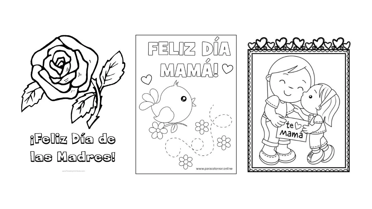 Dibujos del Día de la Madre para imprimir y colorear.