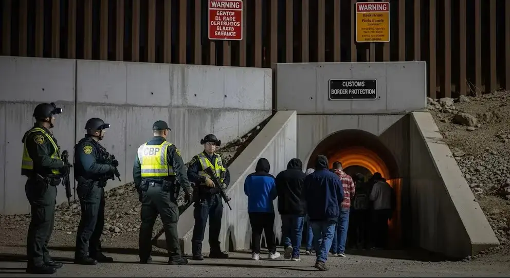 PERSONAS ENTRANDO A UN TUNEL