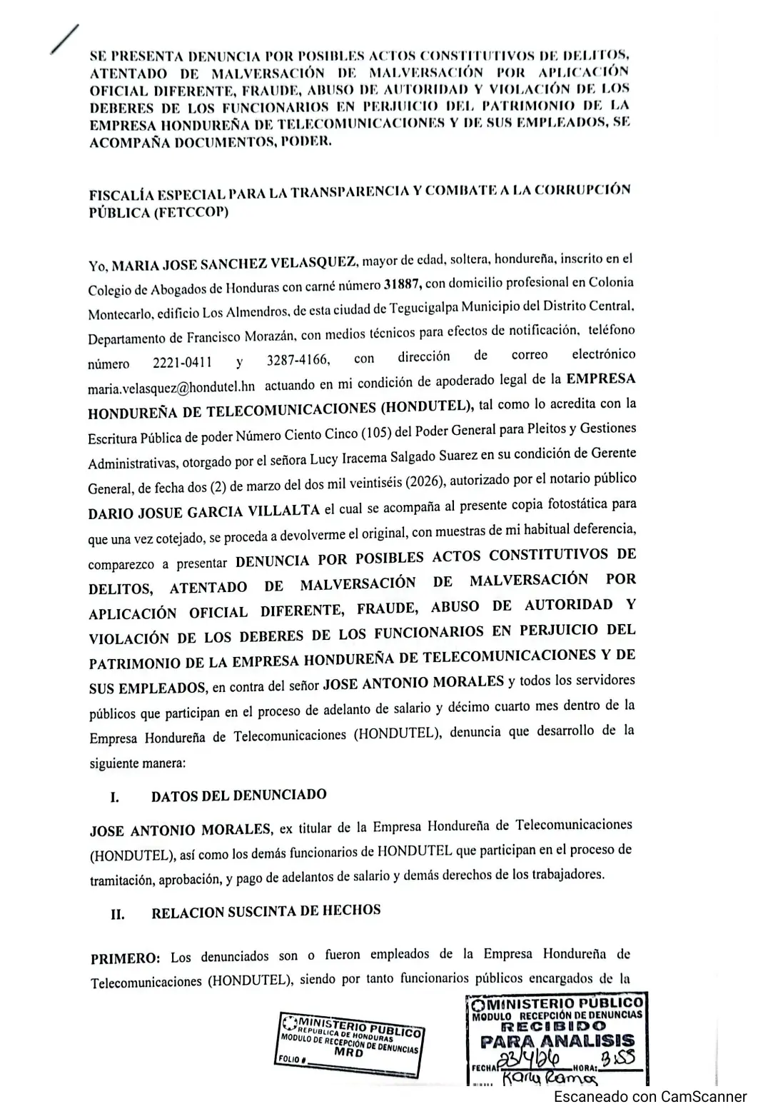 denuncia