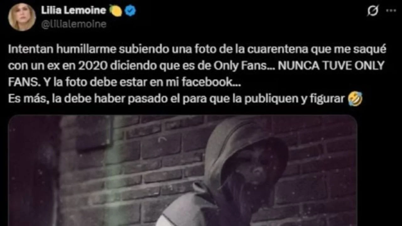 Publicación de Lilia Lemoine sobre foto con su exnovio.