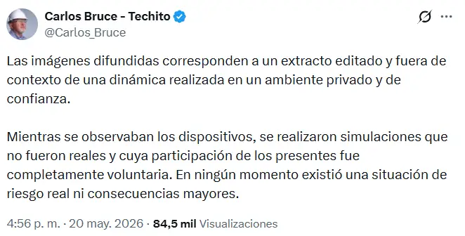 mensaje del alcalde tras electrocutar a su asesor en Perú