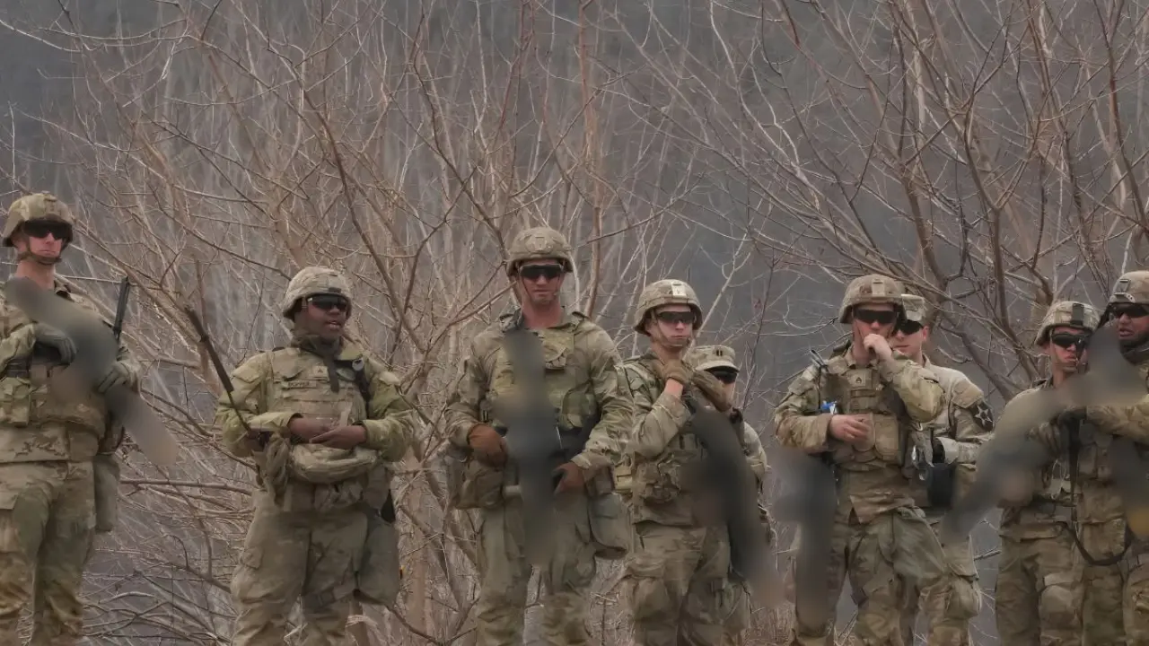 Fotografía de los militares estadounidenses durante el entrenamiento en Marruecos.