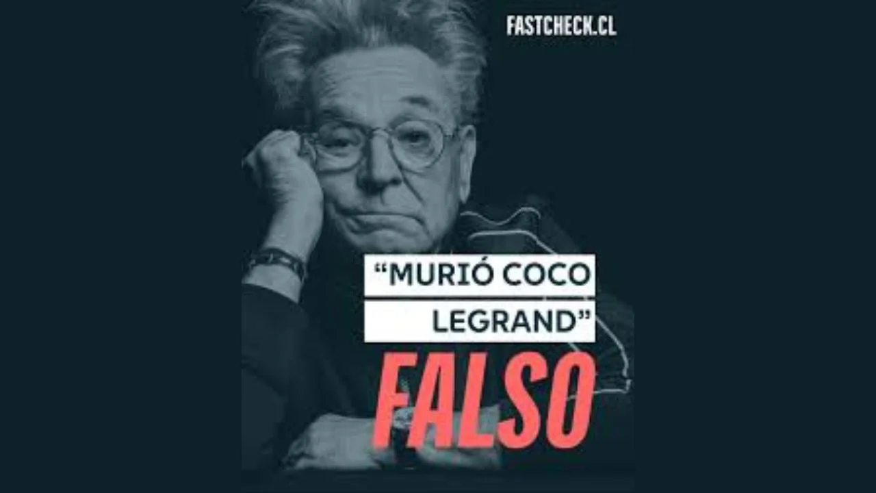 Publicación desmintiendo la muerte falsa de Coco Legrand.