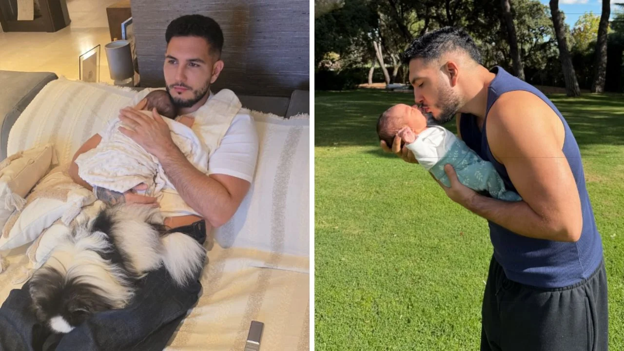 Foto de Omar Montes y sus hijos 