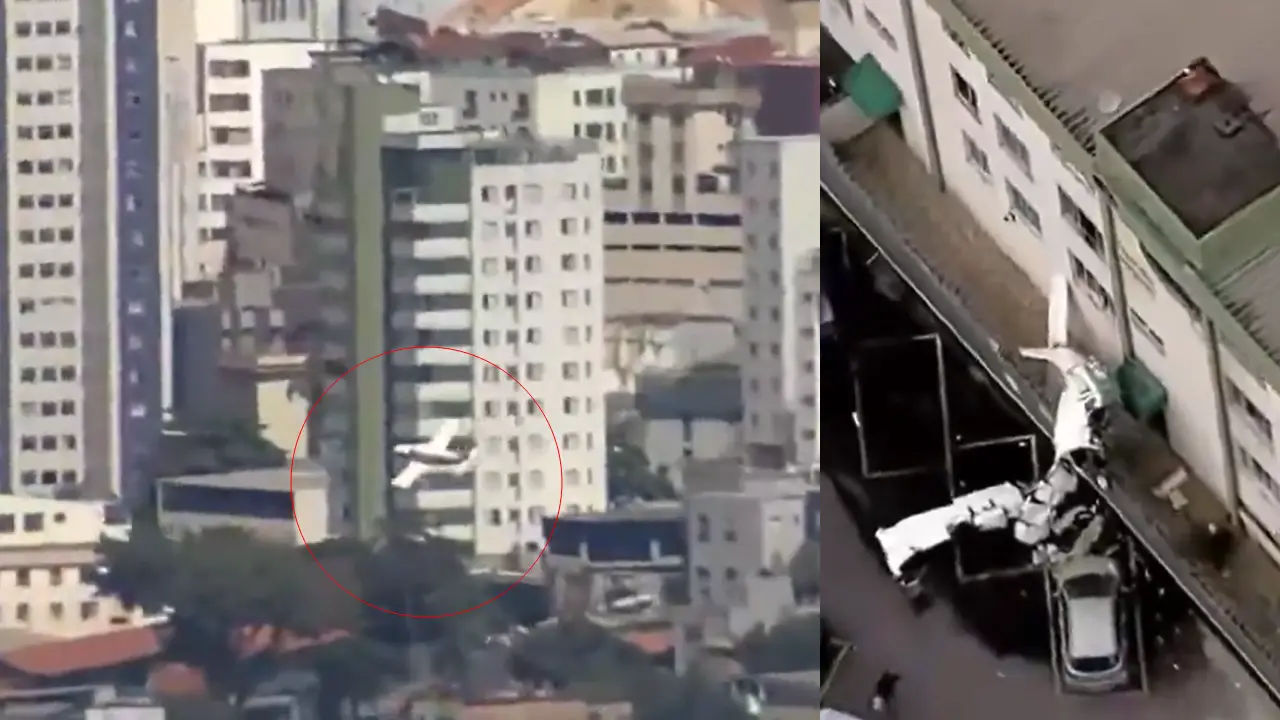 Imagen de Video capta cuando avioneta se estrella contra edificio: hay dos muertos