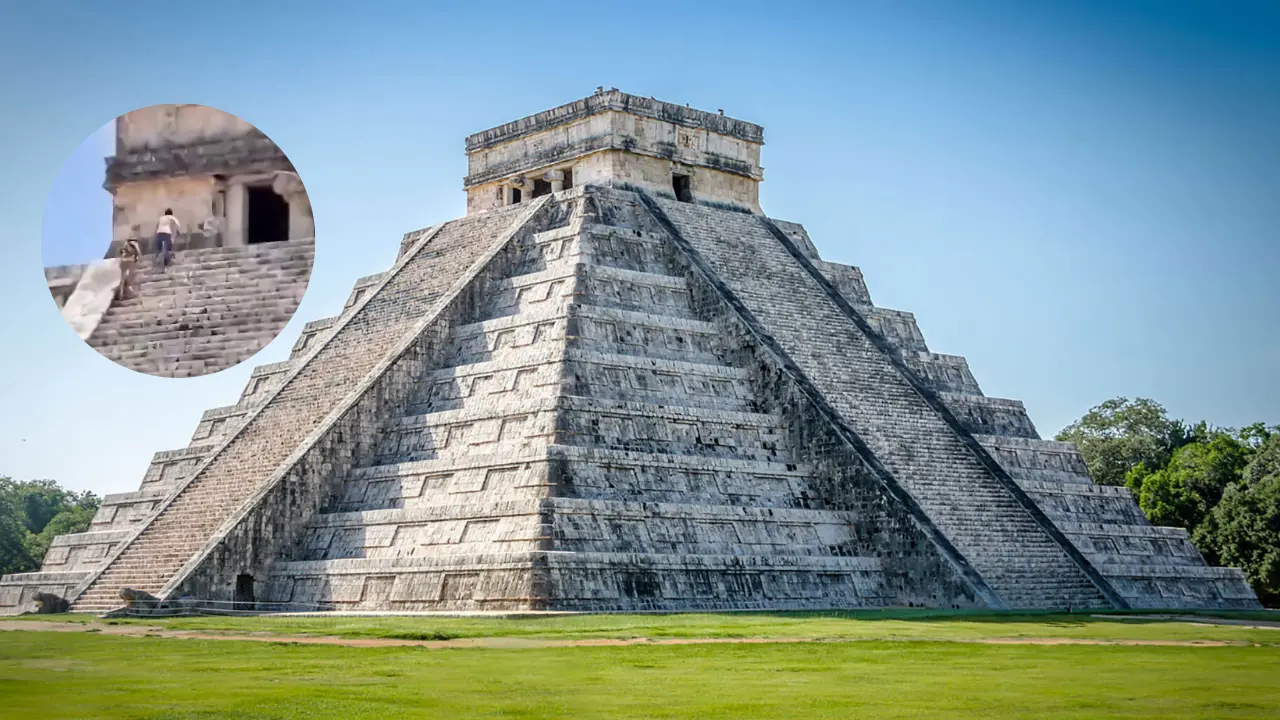 ¡Causaron indignación! Captan a turistas escalando la pirámide de Kukulcán en México Imagen de ¡Causaron indignación! Captan a turistas escalando la pirámide de Kukulcán en México