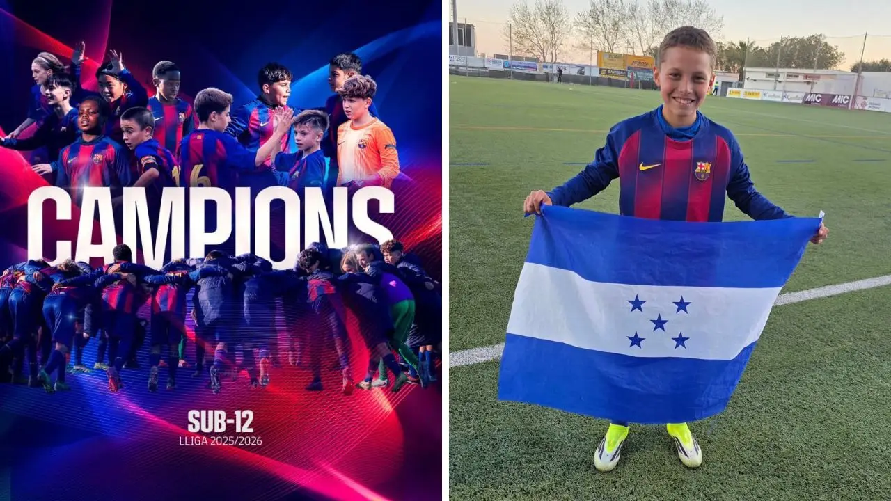 Imagen de Futbolista hondureño se corona campeón de Liga con el FC Barcelona