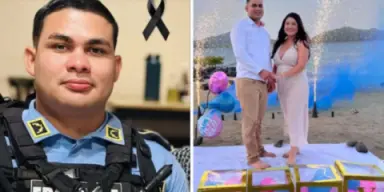 Imagen de Policía abatido en Catacamas acababa de celebrar la revelación de género de su bebé