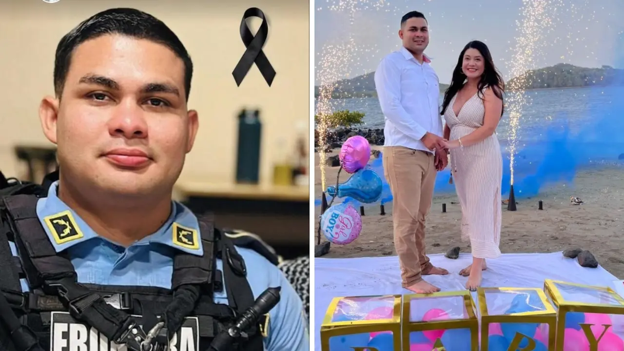 Imagen de Policía abatido en Catacamas acababa de celebrar la revelación de género de su bebé
