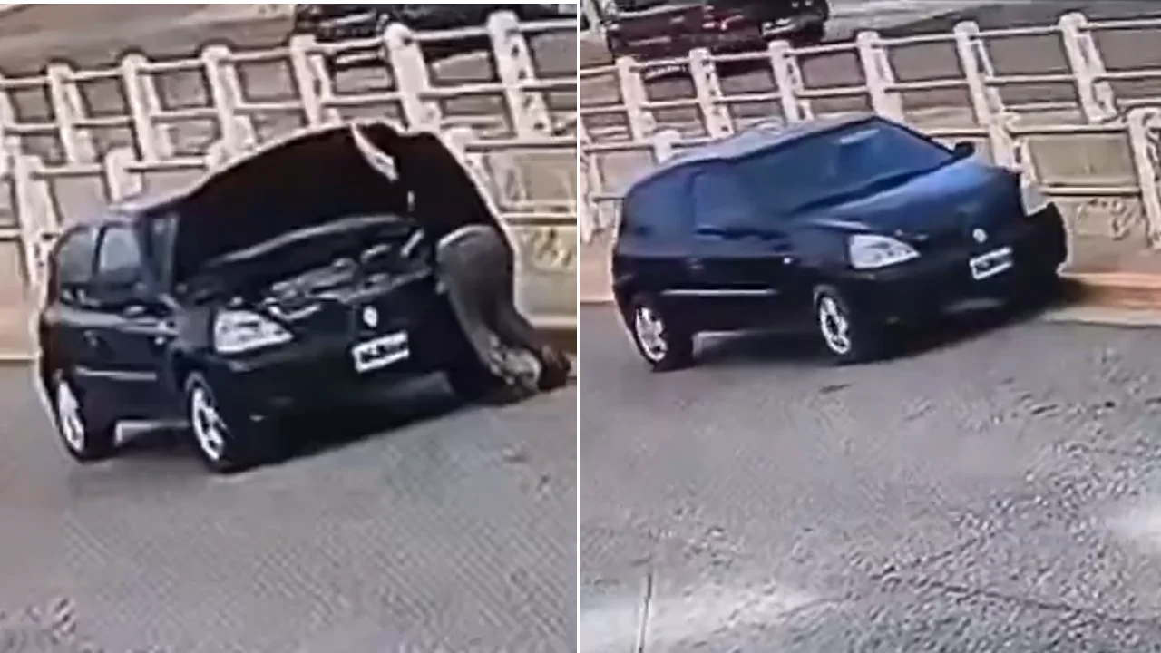 Video: Mujer olvida activar el freno de mano y su carro la atropella Imagen de Video: Mujer olvida activar el freno de mano y su carro la atropella