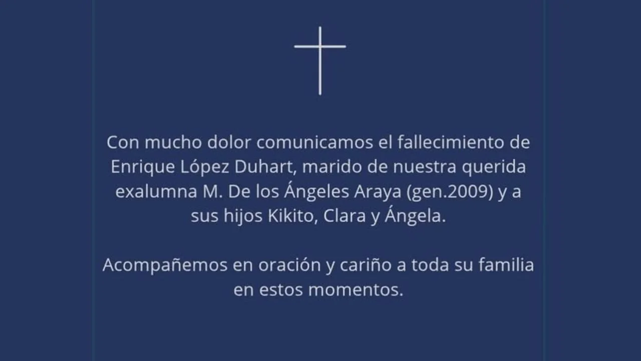 Muerte de Enrique López Duhart: ¿de que murió el marido y qué se sabe? Imagen de Muerte de Enrique López Duhart: ¿de que murió el marido y qué se sabe?