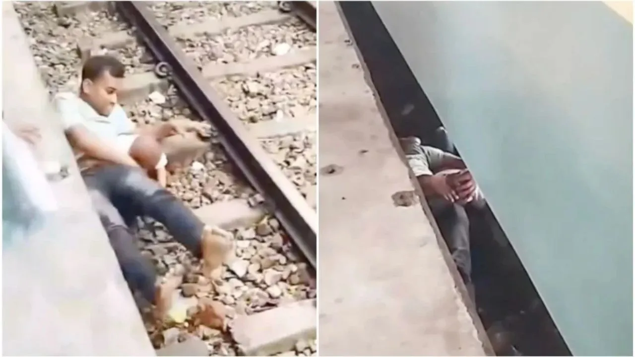 Imagen de Padre se lanza a las vías y protege a su bebé mientras tren pasa sobre ellos