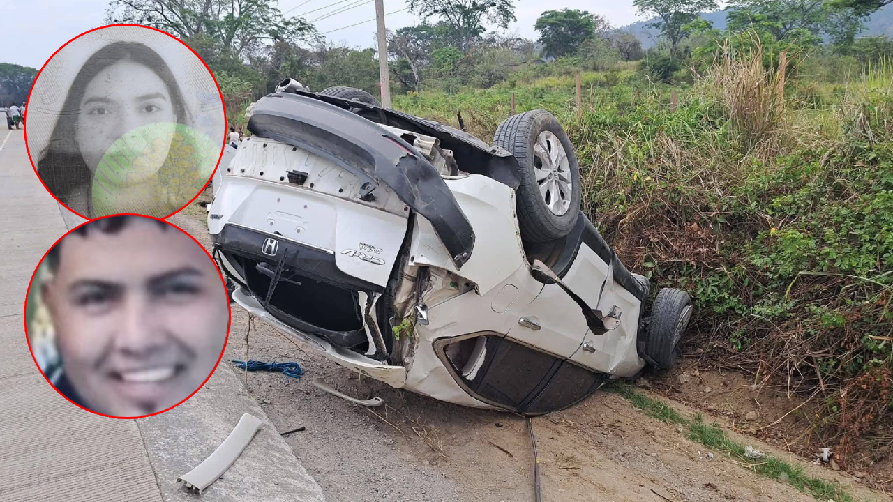 Imagen de Nohelia y Eduardo, las víctimas de accidente vial en Santa Bárbara