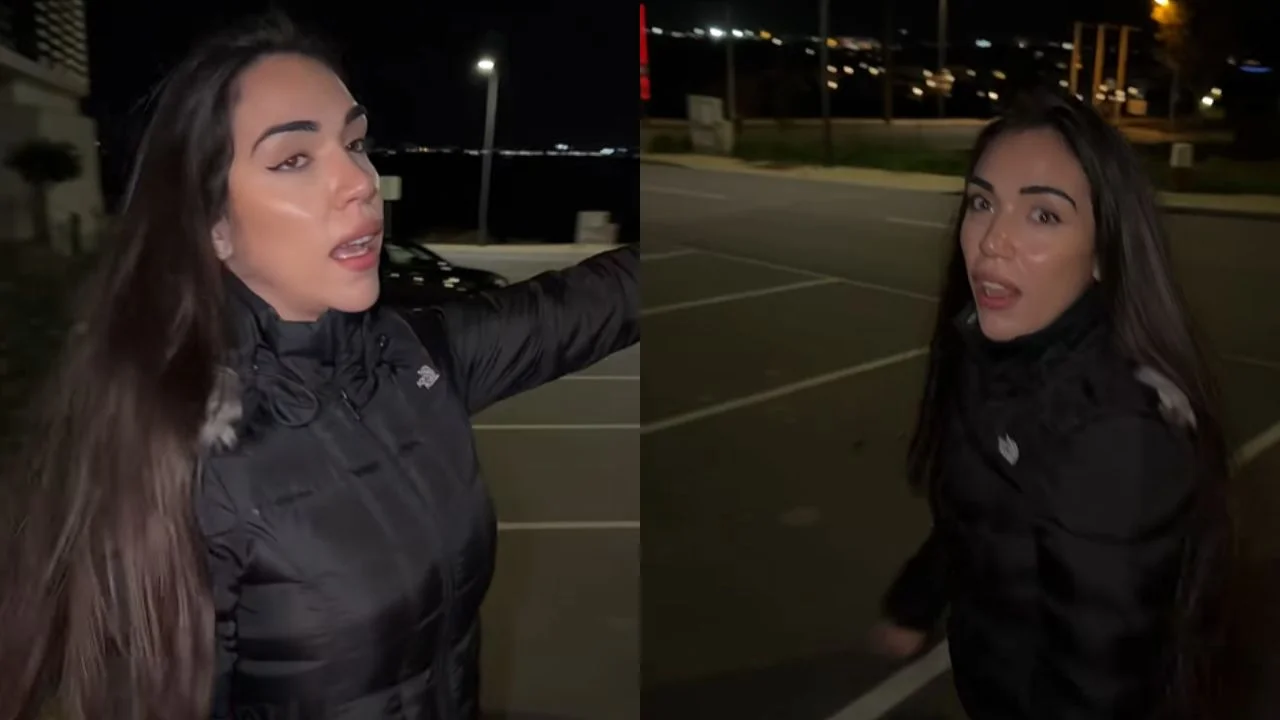Carlaaaish con chaqueta en un video de TikTok.